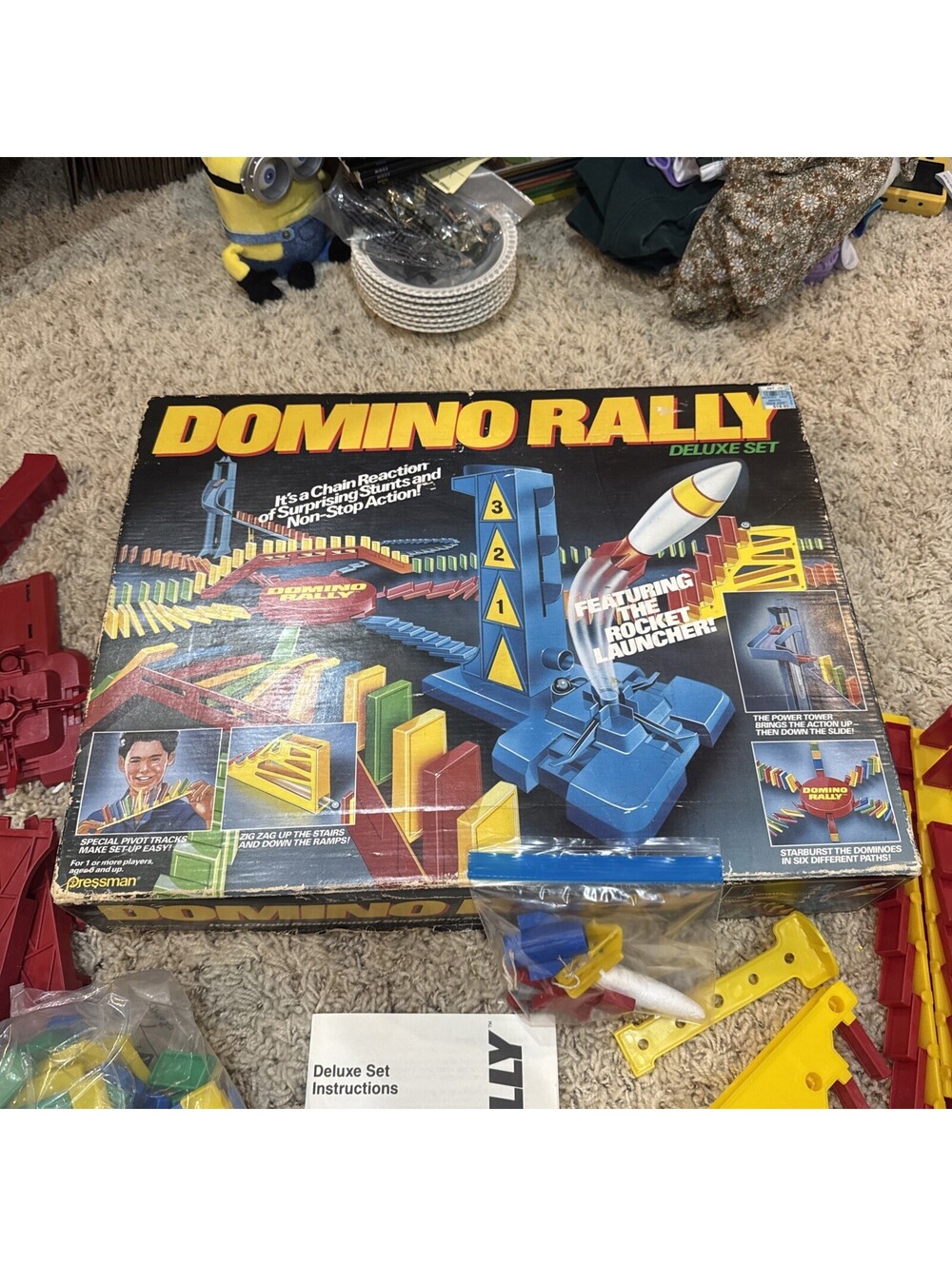 Vintage Domino Rally Deluxe Set 1989 Pressman Pivot Tracks Complete